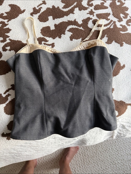 Reformation Tops - Reformation Black Cami with Cream Satin Trim